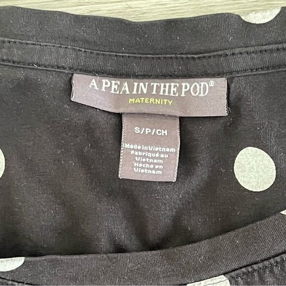 A Pea in the Pod Black & White Polka Dot Short Sleeve Tee Size Small - Picture 4 of 5